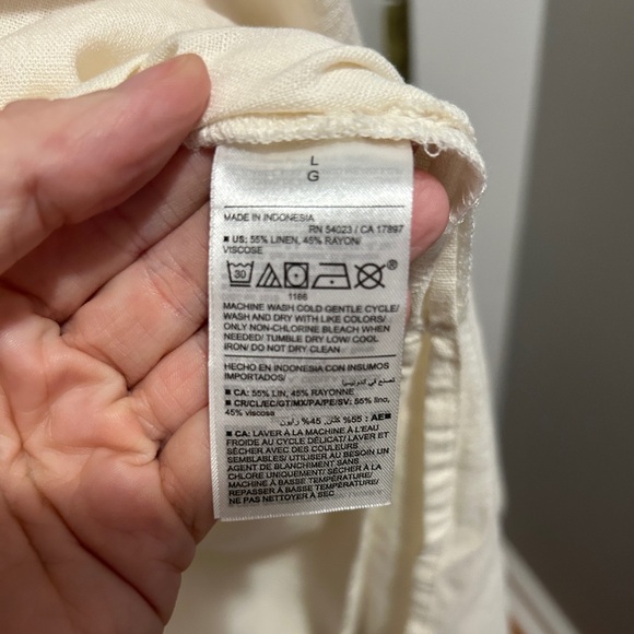 Split-Neck Linen-Blend Midi Dress - Picture 4 of 5